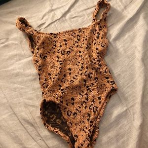 Square neck copper leopard hunza g one piece